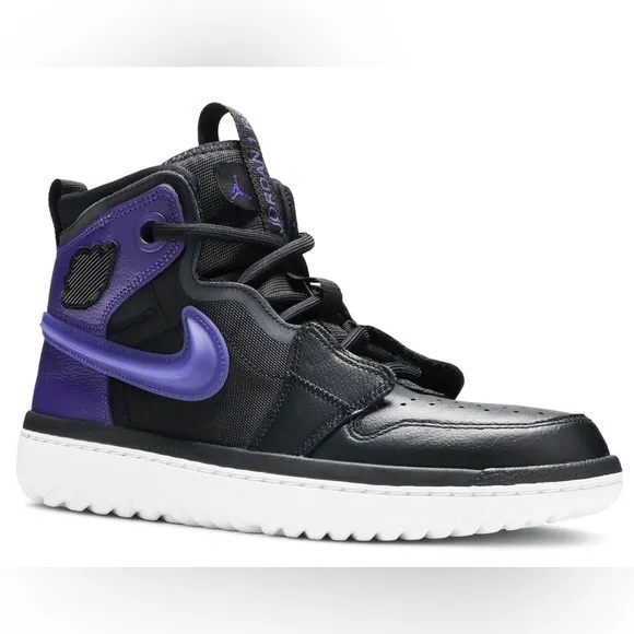 Nike Air Jordan 1 Retro Men’s High React Black/ Purple  Shoes