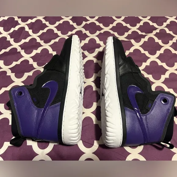 Nike Air Jordan 1 Retro Men’s High React Black/ Purple  Shoes
