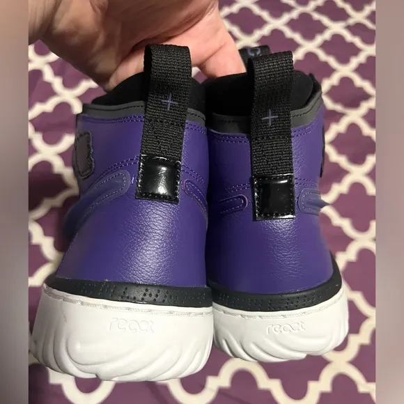 Nike Air Jordan 1 Retro Men’s High React Black/ Purple  Shoes