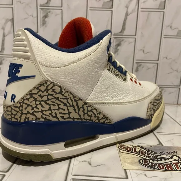 Nike Air Jordan 3 Retro OG True Blue White Blue Cement Red Basketball 2016 Men 9