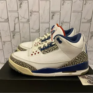 Nike Air Jordan 3 Retro OG True Blue White Blue Cement Red Basketball 2016 Men 9