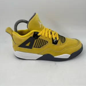 👞Nike Air Jordan 4 IV Retro Lightening 2021 Yellow Sneaker - 3Y Kids | 5.5 Women