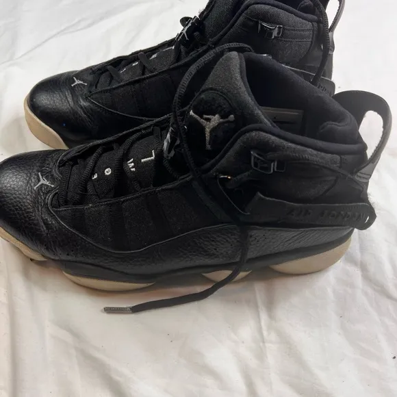 Nike Air Jordan 6 Rings Black Sneakers Shoes 322992-021 Unisex Size 9 L010325