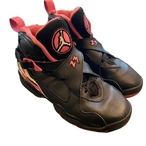 Nike Air Jordan 8 Retro GS Pinksicle Black Athletic Shoes Unisex Kids Size 4Y