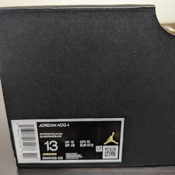 Nike Air Jordan ADG 4 Golf Shoes White Black Men’s Sizes DM0103-110