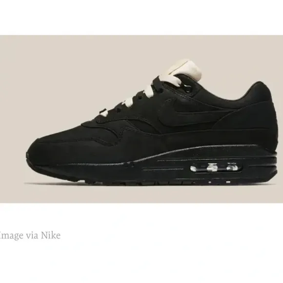 Nike Air Max 1 Maria Sharapova Black Nubuck leather Shoes Women’s size 6.5