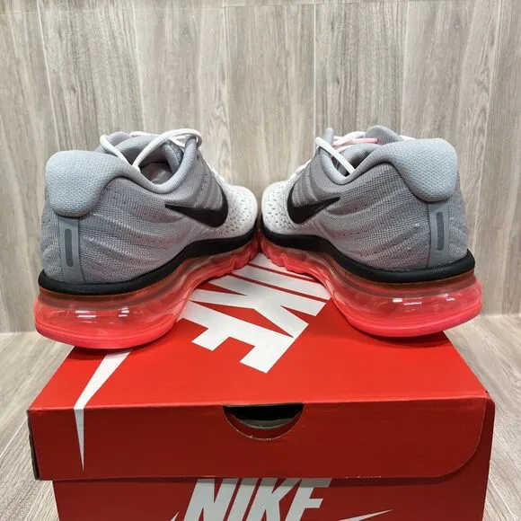 Nike Air Max 2017 Wolf Grey Hot Punch White Black 849559 106 Shoes Men’s Sz 11