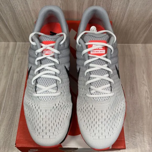 Nike Air Max 2017 Wolf Grey Hot Punch White Black 849559 106 Shoes Men’s Sz 11