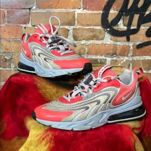 NIKE AIR MAX 270-men’s vibrant red/gray ‘REACT’ laced athletic running shoes