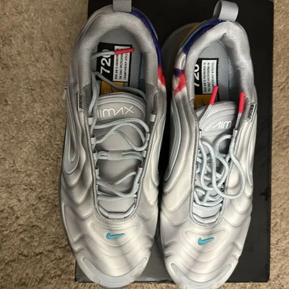 Nike Air Max 720 Sneakers Grey Airbrush Running Shoes Size 11
