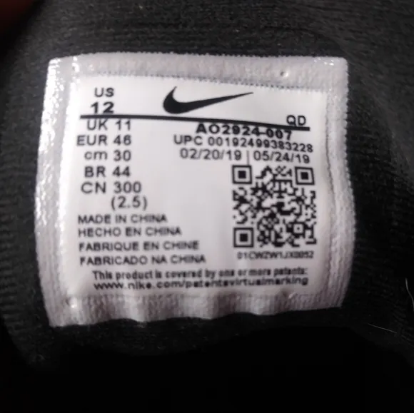 Nike Air Max 720 'Triple Black' Men’s Size 12 Shoes  A02924-007