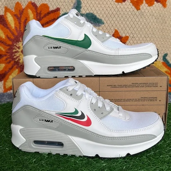 Nike Air Max 90 Multi Swoosh WMNS White/Malachite-University Red sneakers