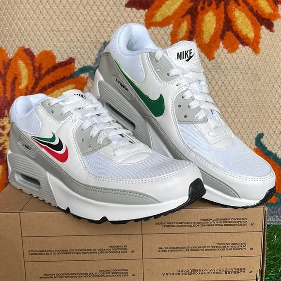 Nike Air Max 90 Multi Swoosh WMNS White/Malachite-University Red sneakers