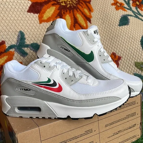 Nike Air Max 90 Multi Swoosh WMNS White/Malachite-University Red sneakers