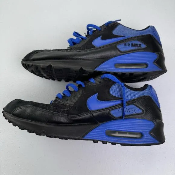 Nike Air Max 90 Shoes Men’s 12 Black Varsity Royal Blue Basketball 325018-041