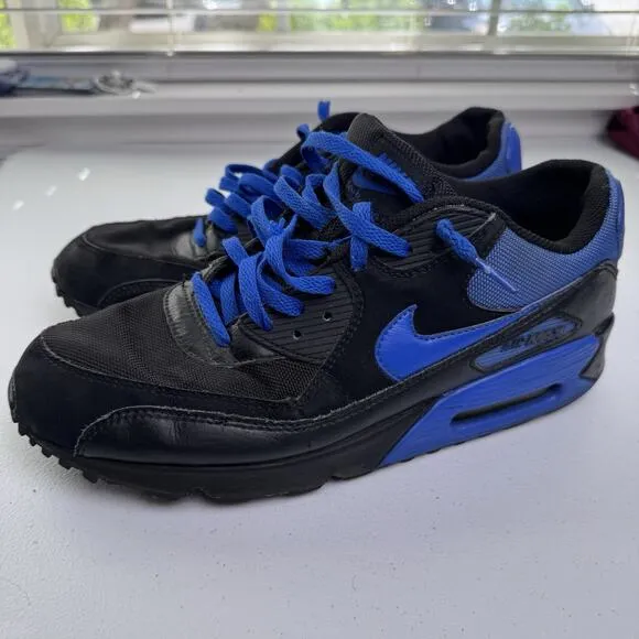 Nike Air Max 90 Shoes Men’s 12 Black Varsity Royal Blue Basketball 325018-041