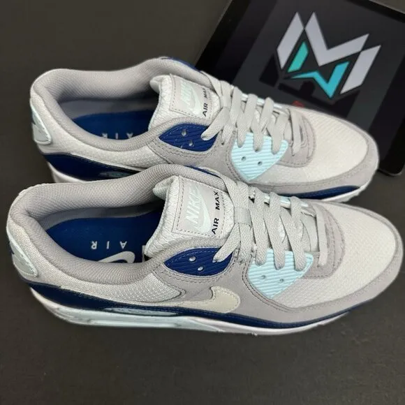 Nike Air Max 90 Shoes Platinum White Glacier Blue FN6958-001 Men’s Sizes