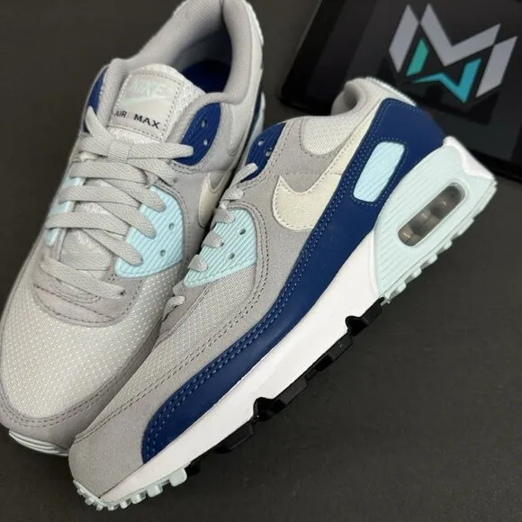 Nike Air Max 90 Shoes Platinum White Glacier Blue FN6958-001 Men’s Sizes