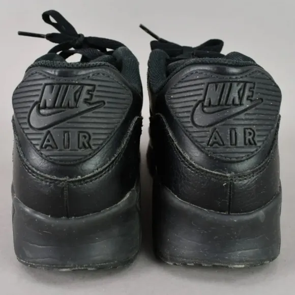 Nike Air Max 90 Triple Black LTR Grade School Boy 6.5Y Sneakers Running Shoes