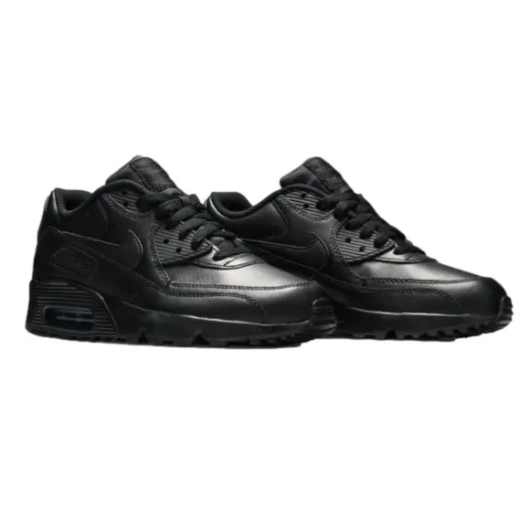 Nike Air Max 90 Triple Black LTR Grade School Boy 6.5Y Sneakers Running Shoes