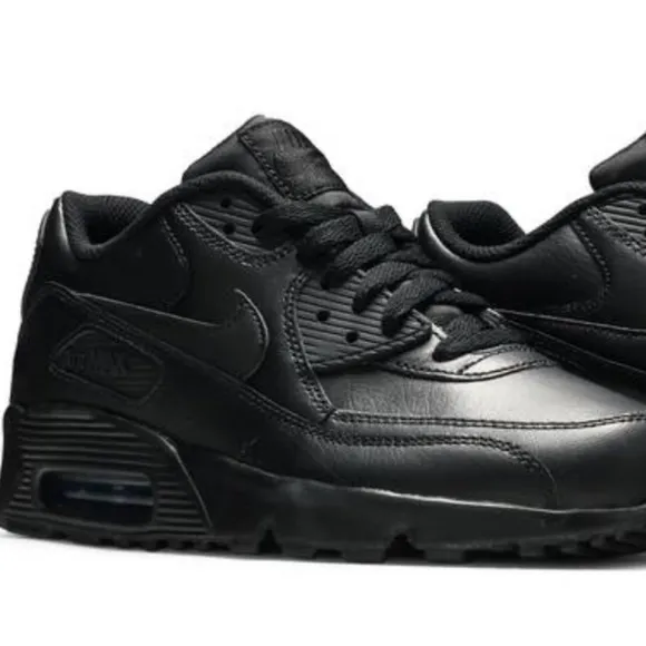 Nike Air Max 90 Triple Black LTR Grade School Boy 6.5Y Sneakers Running Shoes