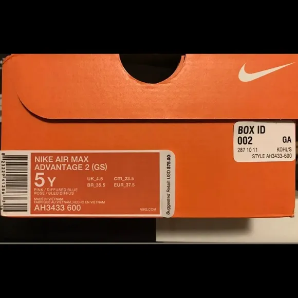 NIKE Air Max Advantage 2 Girls Shoes Size 5