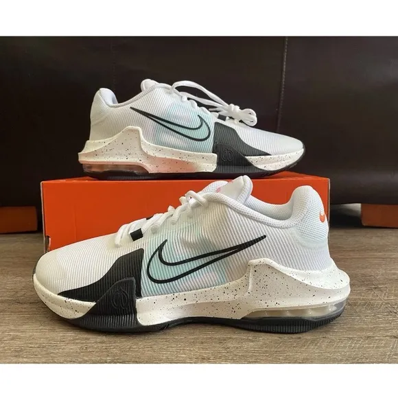 Nike Air Max Impact 4 Basketball Shoes White Copa Black Men’s Sz 9.5 DM1124-101