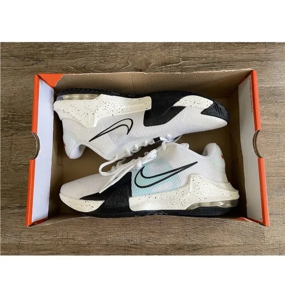 Nike Air Max Impact 4 Basketball Shoes White Copa Black Men’s Sz 9.5 DM1124-101