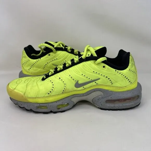Nike Air Max Plus Premium Shoes Volt Gray Kids Size 6 / Women’s Size 7.5