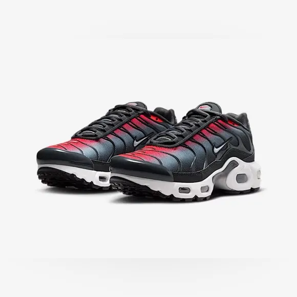 Nike Air Max Plus Shoes Bright Crimson Grey White CD0609 604 GS Youth sz 6.5Y