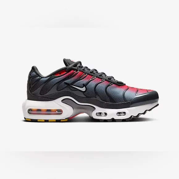 Nike Air Max Plus Shoes Bright Crimson Grey White CD0609 604 GS Youth sz 6.5Y