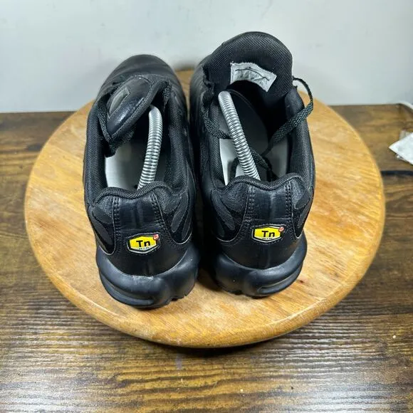 Nike Air Max Plus TN Triple Black Leather  Men’s Size 9.5 Shoes AJ2029-001