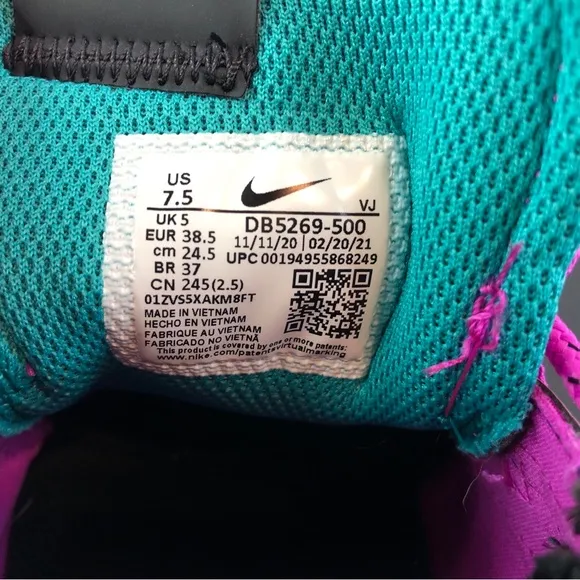 Nike Air Max Viva Magenta/Black/Green Women’s Size 7.5 DB5269-500 Running Shoes
