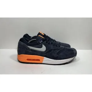 Nike Air Max 1 Dark Obsidian Atomic Orange 512033-400 Men's Size 12 Suede Shoes