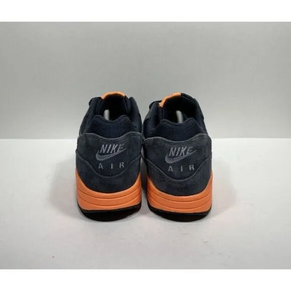 Nike Air Max 1 Dark Obsidian Atomic Orange 512033-400 Men's Size 12 Suede Shoes
