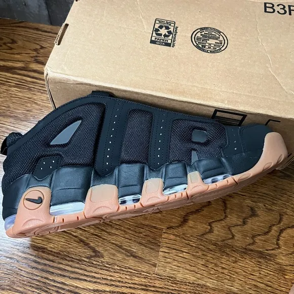 Nike Air More Uptempo Low Black Gum Size 14 Men’s Shoes FZ3055-003