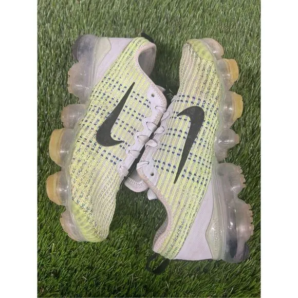 Nike Air VaporMax Flyknit 3 GS Light Silver Volt Size 5.5Y Womens 7 BQ5238-002