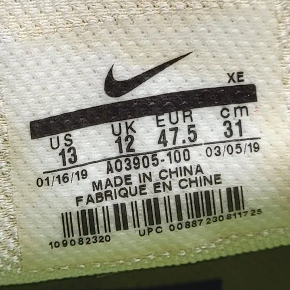 Nike Air Zoom Pegasus 35 TB Mens 13 White Athletic Running Shoes AO3905-100