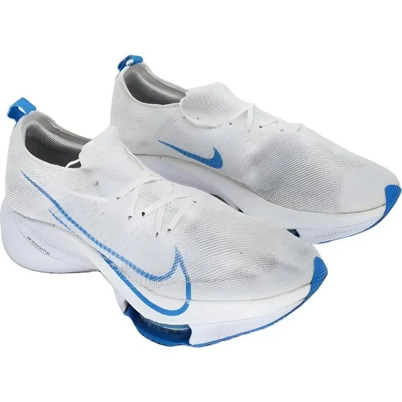 Nike Air Zoom Tempo NEXT Running Shoes Men's Size 13 White Blue