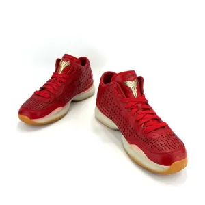 NIKE &quot;KOBE X EXT MID&quot; (KOBE 10) UNIVERSITY RED LEATHER SNEAKERS