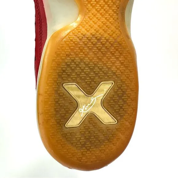 NIKE &quot;KOBE X EXT MID&quot; (KOBE 10) UNIVERSITY RED LEATHER SNEAKERS