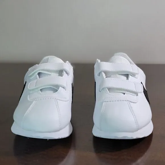 Nike Cortez Leather White Black Kids Sportswear Shoes Sneakers Size 3 Y 3Y New