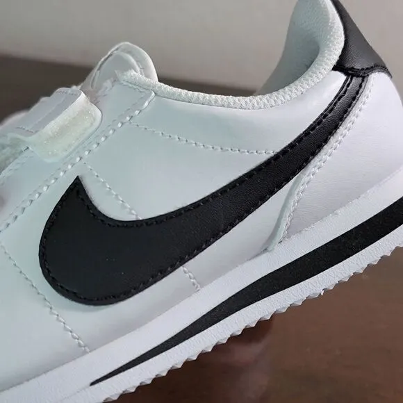 Nike Cortez Leather White Black Kids Sportswear Shoes Sneakers Size 3 Y 3Y New