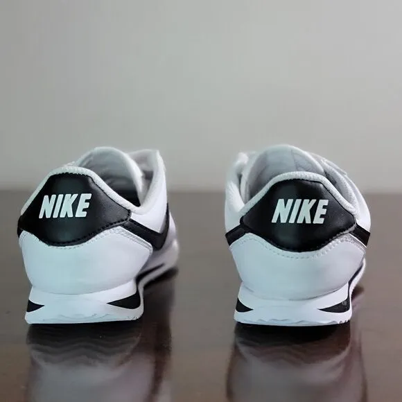 Nike Cortez Leather White Black Kids Sportswear Shoes Sneakers Size 3 Y 3Y New