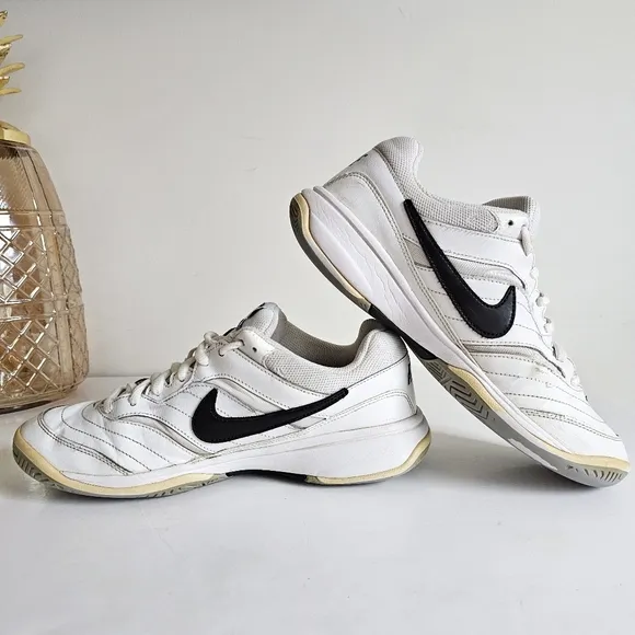 NIKE Court Lite 2016 Release Men's 8.5 Black White Low Top Tennis Casual Sneaker