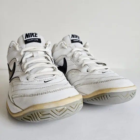 NIKE Court Lite 2016 Release Men's 8.5 Black White Low Top Tennis Casual Sneaker