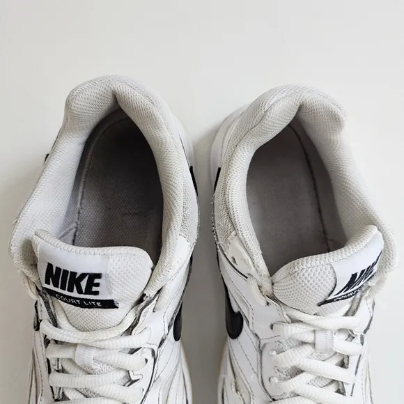 NIKE Court Lite 2016 Release Men's 8.5 Black White Low Top Tennis Casual Sneaker