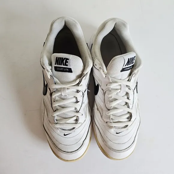NIKE Court Lite 2016 Release Men's 8.5 Black White Low Top Tennis Casual Sneaker