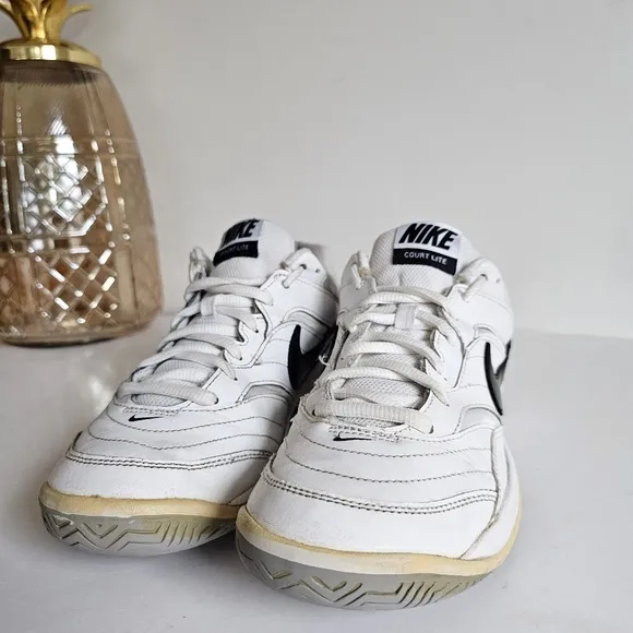 NIKE Court Lite 2016 Release Men's 8.5 Black White Low Top Tennis Casual Sneaker