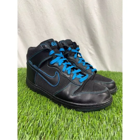 Nike Dunk High 6.0 Premium 'Black Cobalt Blue' Size 8.5 506266-004 Vintage Rare